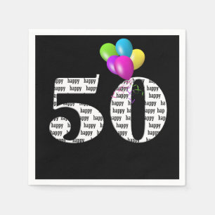 50. Geburtstagsballons Serviette