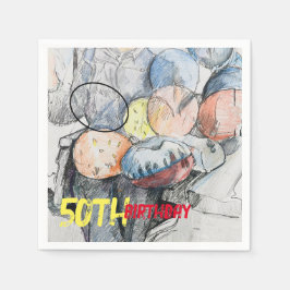 50. Geburtstagsballons Serviette