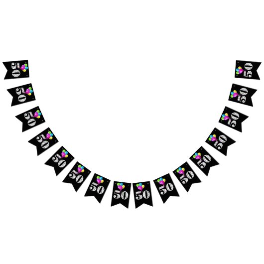 50. Geburtstagsballons Wimpelkette (Alle)