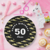 50. Geburtstagsbarsche Fischerei Personalisiert Pappteller (Party)