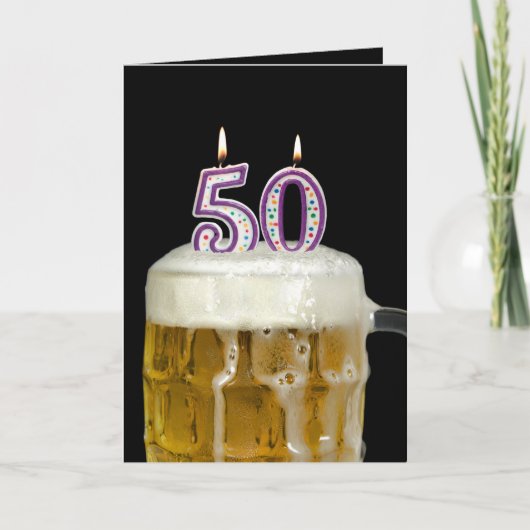 50. Geburtstagsbier Karte (Vorderseite)