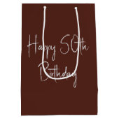 50. Geburtstagsbiere auf Smartphone Mittlere Geschenktüte (Rückseite)