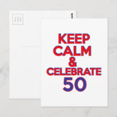 50 Geburtstagsdesign Postkarte (Vorne/Hinten)