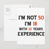 50. Geburtstagsdesigns Postkarte (Vorne/Hinten)
