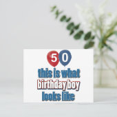 50. Geburtstagsdesigns Postkarte (Stehend Vorderseite)