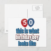 50. Geburtstagsdesigns Postkarte (Vorne/Hinten)