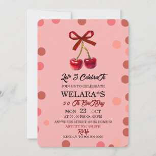 50. Geburtstagseinladung, 50. Einladung, rosa  Save The Date