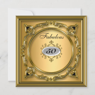 50. Geburtstagseinladung Gold Fünfzigste Einladung