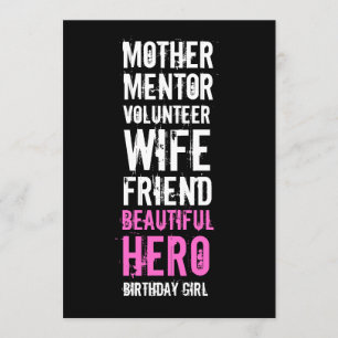 50. Geburtstagseinladung - Mama Volunteer Hero Einladung