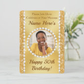 50. Geburtstagseinladungen für sie, FOTO Einladung (Stehend Vorderseite)