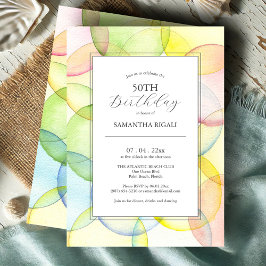 50. Geburtstagseinladungen - mehrfarbig Einladung