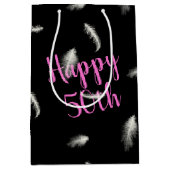 50. GeburtstagsFeathers Mittlere Geschenktasche Geschenktüte (Vorderseite)