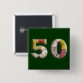 50. Geburtstagsfeier 50 Jahre Meilenstein-Button Button (Vorne & Hinten)
