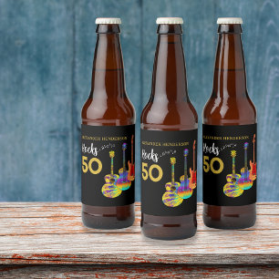 50. Geburtstagsfeier 50 Rocks Personalisiert Bierflaschenetikett