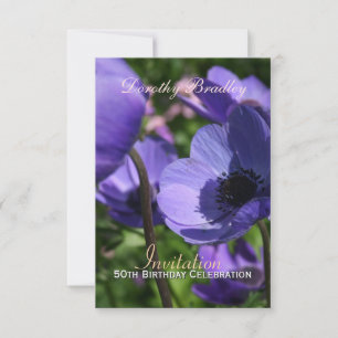 50. Geburtstagsfeier Anemone Custom Einladung