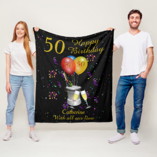 50. Geburtstagsfeier Black Gold Fleecedecke