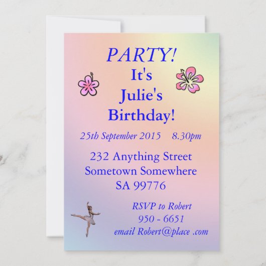 50. Geburtstagsfeier Einladung (Rückseite)