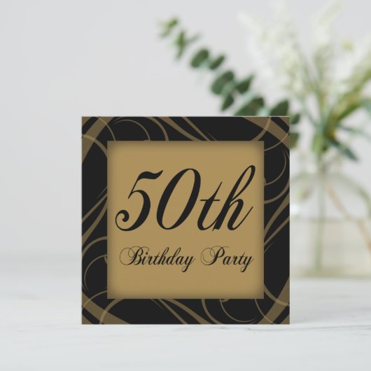 50. Geburtstagsfeier Einladung (Stehend Vorderseite)