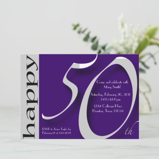 50. Geburtstagsfeier Einladung (Stehend Vorderseite)