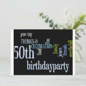 50. Geburtstagsfeier Einladung (Stehend Vorderseite)