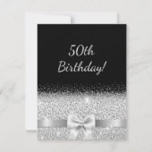 50. Geburtstagsfeier Einladung schwarzen Silberbog (Vorderseite)