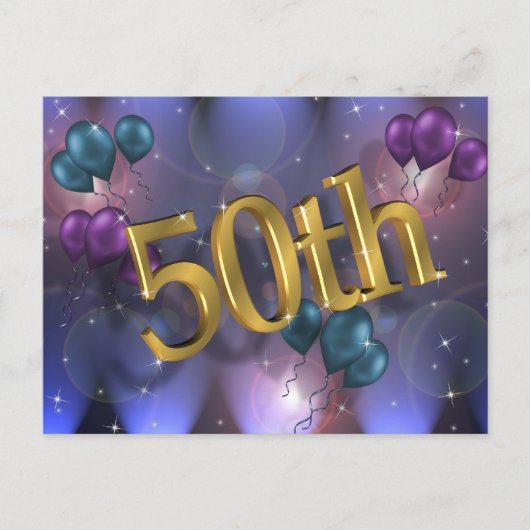 50. Geburtstagsfeier Einladungspostkarte (Vorderseite)