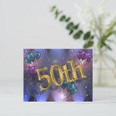 50. Geburtstagsfeier Einladungspostkarte (Stehend Vorderseite)