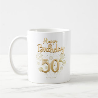 50. Geburtstagsfeier - Elegante Goldene Feier Kaffeetasse