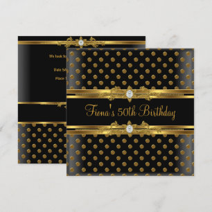 50. Geburtstagsfeier Eleganter Goldener Fleck Schw Einladung