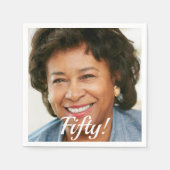 50. Geburtstagsfeier Foto-Drehleiterin Serviette (Vorderseite)