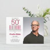 50. Geburtstagsfeier Foto Einladung (Stehend Vorderseite)