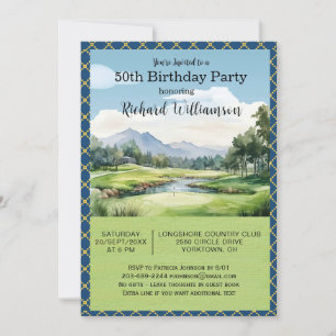 50. Geburtstagsfeier Herren-Golf-Themenparty   Einladung