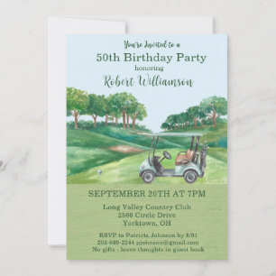 50. Geburtstagsfeier Herren-Golf-Themenparty Einladung