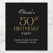 50. Geburtstagsfeier Hochzeitsweinlabel Weinetikett (Einzelnes Label)