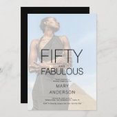50. Geburtstagsfeier im fabelhaften Foto Einladung (Vorne/Hinten)