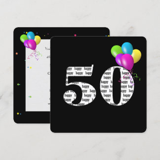 50. Geburtstagsfeier mit Ballon-Bunch Einladung