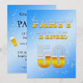 50. Geburtstagsfeier mit Bier Einladung (Vorne/Hinten)