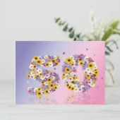 50. Geburtstagsfeier mit Blumenbriefen Einladung (Stehend Vorderseite)