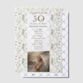 50. Geburtstagsfeier mit Foto Pergament Einladungen (Versetzt (Einladung))