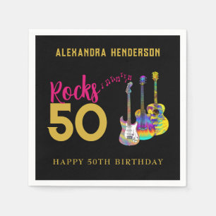 50. Geburtstagsfeier Musik Gitarre Rocks 50 Serviette