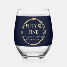 50. Geburtstagsfeier Navy Gold Fifty and Fine