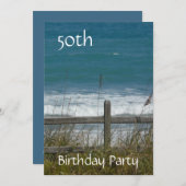 50. Geburtstagsfeier-Ozean/Männchen Einladung (Vorne/Hinten)