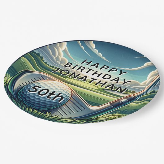 50. Geburtstagsfeier Pappteller (Schrägansicht)