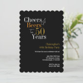 50. Geburtstagsfeier Prost und Bier Einladung (Stehend Vorderseite)