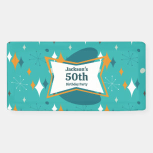 50. Geburtstagsfeier Retro Mitte des Jahrhunderts, Banner