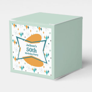 50. Geburtstagsfeier Retro Mitte des Jahrhunderts, Geschenkschachtel
