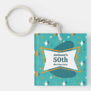 50. Geburtstagsfeier Retro Mitte des Jahrhunderts, Schlüsselanhänger