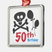 50. Geburtstagsfeier Silbernes Ornament (Links)