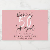 50 Geburtstagsfeiern gut aussehen lassen Schaumweinetikett (Einzelnes Label)