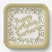 50. Geburtstagsfeiertag-Zahlenmuster Gold/Weiß Pappteller (Vorderseite)